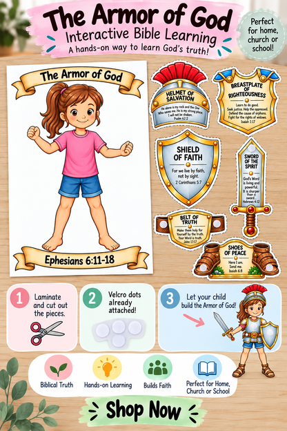 The Armor of God Interactive Bible Learning Activity for Kids